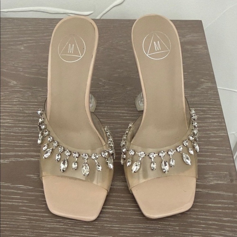 Missguided Beige Embellished Heels